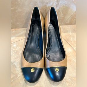Tory Burch cap toe block heel size 7